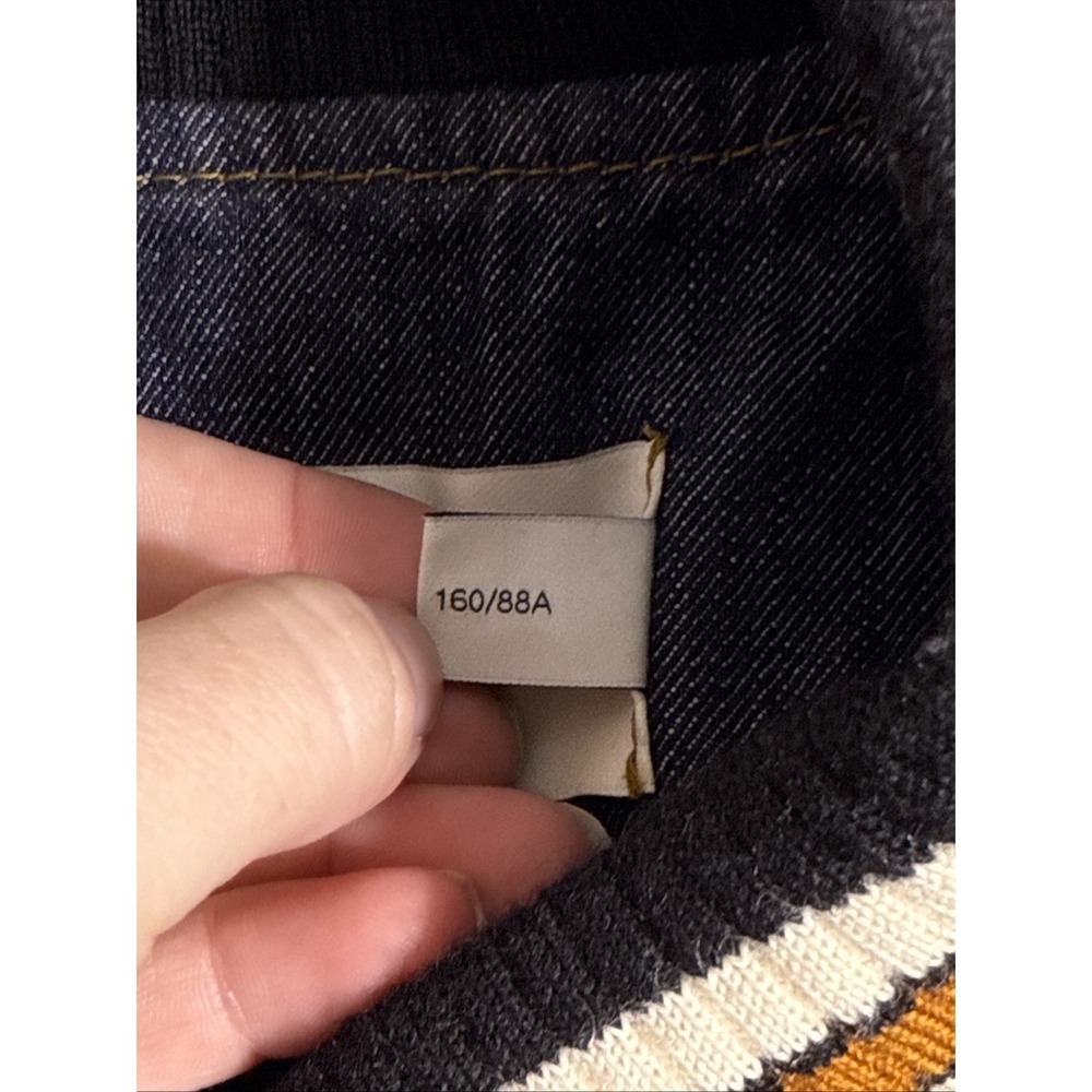 Coach Denim Varsity Jacket Womens Small Dark Wash‎ Blue Embroidered Cutesy Girly - Picture 10 of 14